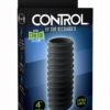Sir Richards Control Ribbed Erection Enhancer Silicone Black 4 Inches