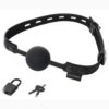 Sincerely Sportsheets Locking Lace Ball Gag Silicone Black