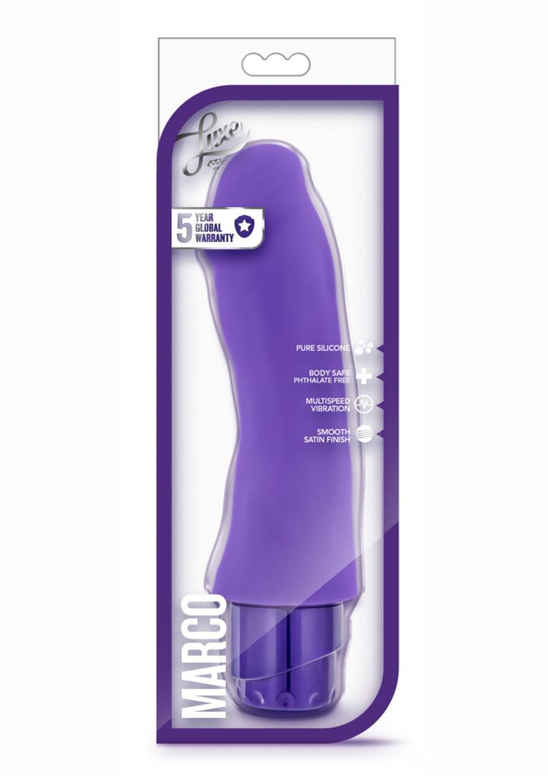 Luxe Marco Silicone Realistic Vibrator Waterproof Purple 7.75 Inch