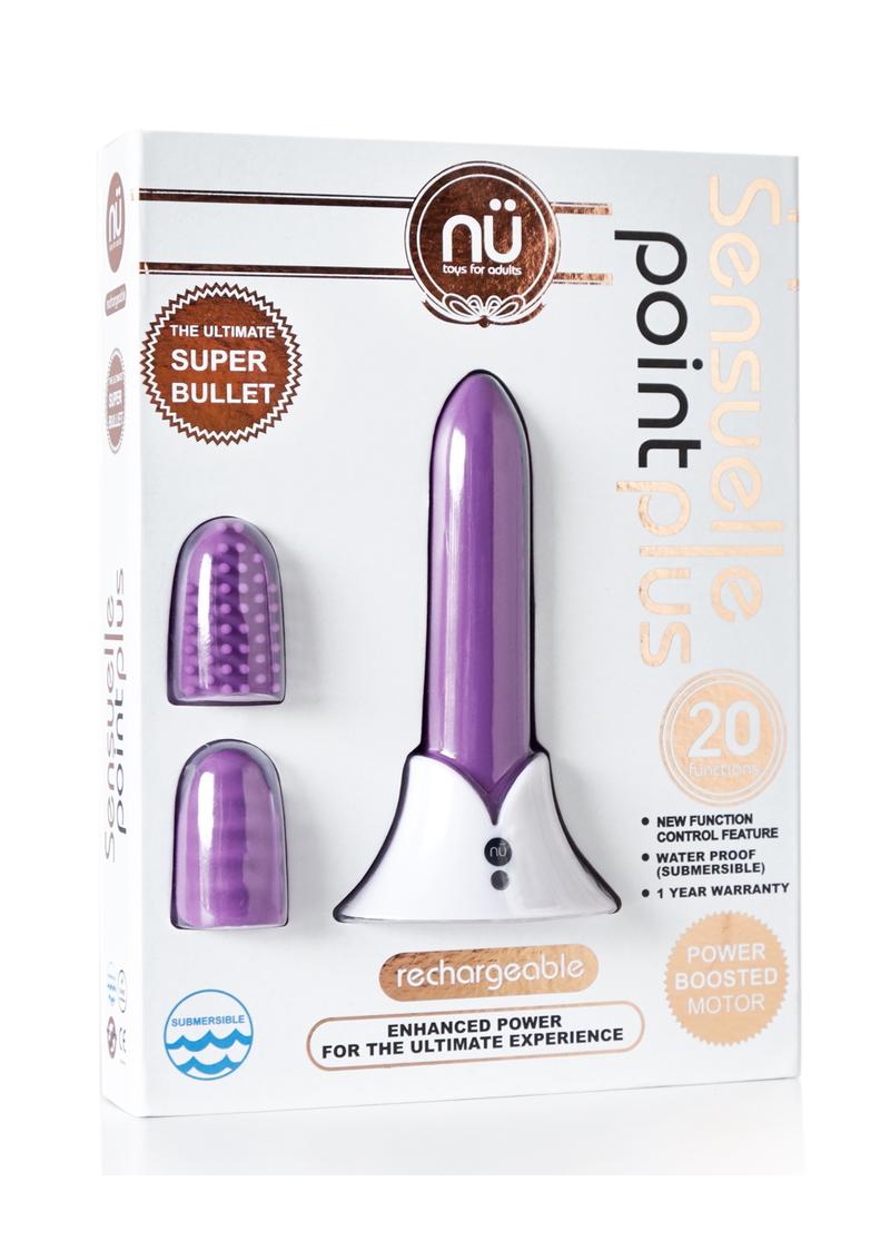 Sensuelle Point Plus 20 Function Bullet Silicone Rechargeable Waterproof Purple
