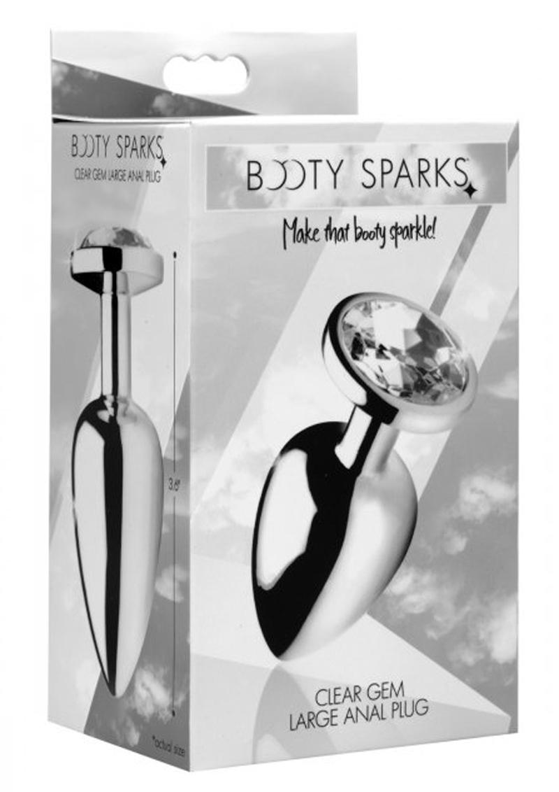 Booty Sparks Anal Plug Clear Gem Large 4 Inches