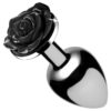 Booty Sparks Black Rose Anal Plug Black and Silver Large