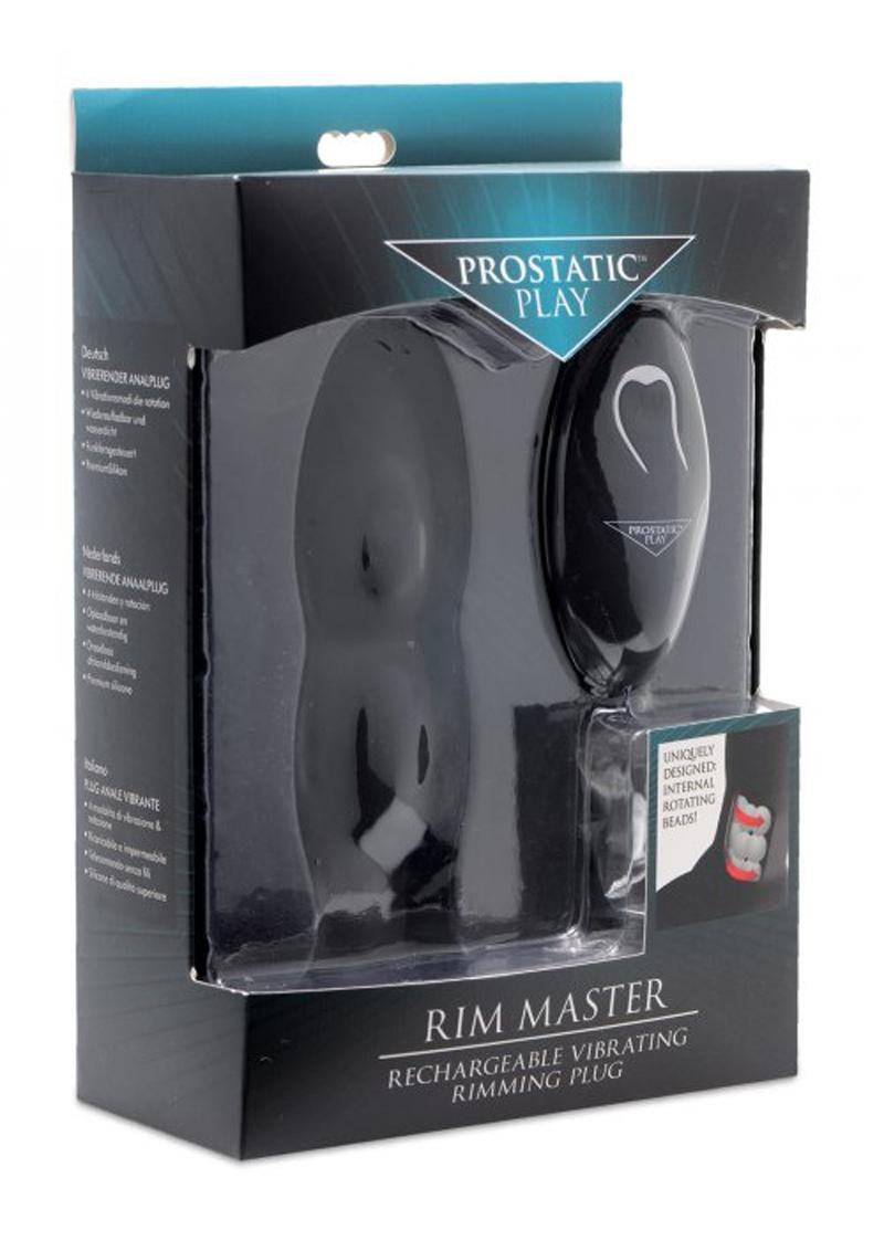 Prostatic Play Rim Master Rechargeable Vibrating Rimming Silicone Plug Black