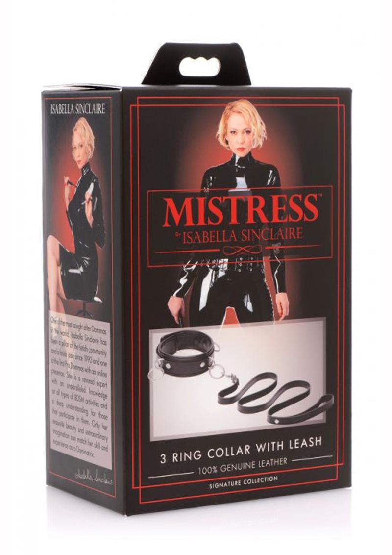 Mistress Isabella SinclaIre 3 Ring Collar With Leash