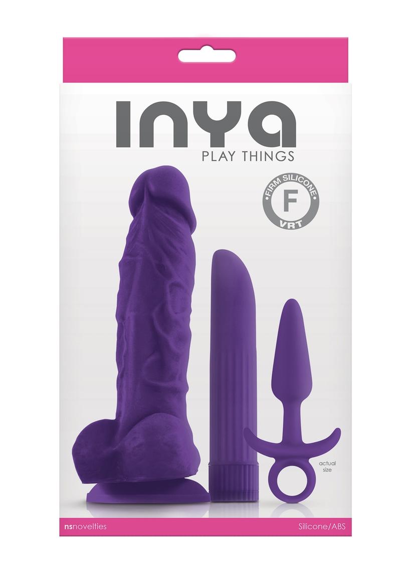 Inya Play Things Purple Kit Silicone Dildo W/Suction Cup