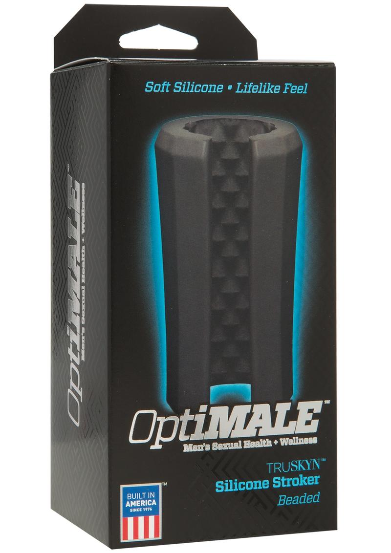 OptiMale Truskyn Silicone Stroker Beaded Black 4 Inch