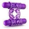 Play With Me Double Play Dual Vibrating Cock Ring Waterproof Purple