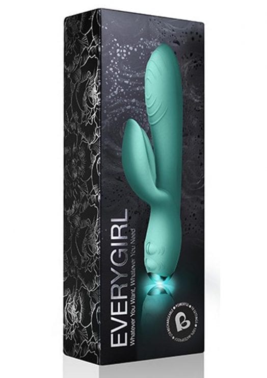 Every Girl Teal Vibrator With Clit Stimulator Waterproof Multi Function