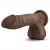 Au Natural Mr. Perfect Dual Dense Realistic Dildo With Balls Suction Base Chocolate 8.5 Inches