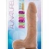 Au Natural Mr. Perfect Dual Dense Realistic Dildo With Balls Suction Base Mocha 8.5 Inches