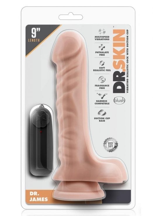 Dr Skin Dr James Vibe Cock W/suction Vanilla Harness Accessory