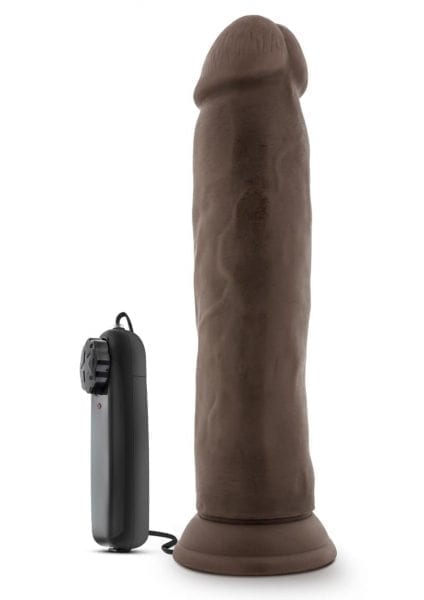 Dr Skin Dr Throb Vibe Cock W/suction Chocolate 9.5 inches