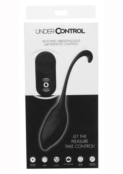 Under Control Silicone Vibrating Egg With Wireless Remote Control Waterproof Black 7 Inch