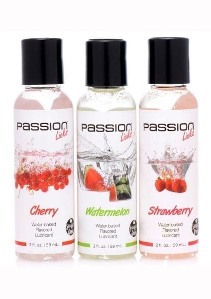 Passion Licks Flavored Lubricant Sampler Set 3 Bottles Each 2 Ounces