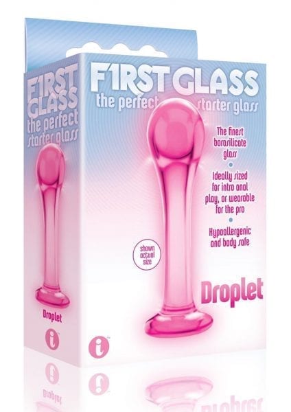 The 9 First Glass Droplet Pink Anal Plug