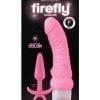 Firefly Combo Kit 6-Inch Multi Speed Vibrator and Pleasure Plug With Retrieval  Ring Glow in the Dark Silicone Pink