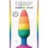 Colours Pride Ed Pleasure Plug Silicone Medium Anal Plug Multi Color Silicone Non Vibrating