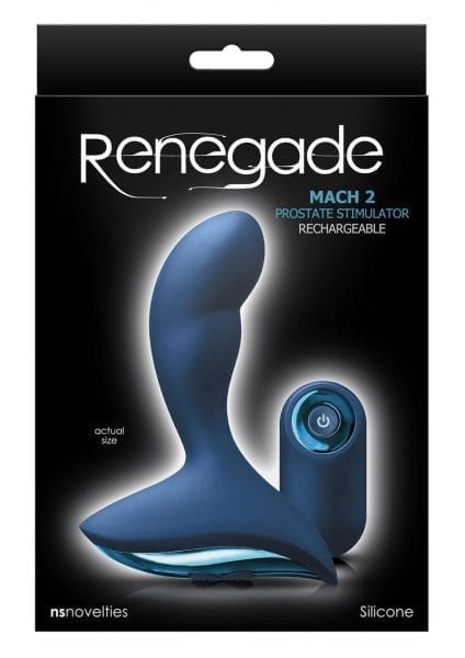 Renegade Mach Ii Blue Anal Prostate Stimulator Remote Control Silicone Rechargeable Shower Proof