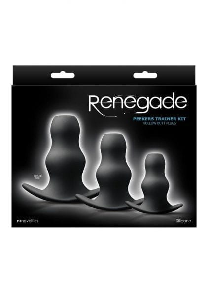 Renegade Peeker Kit Black Anal Plug Kit Non Vibrating Silicone