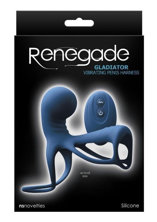 Renegade Gladiator Blue Cockcage  Penis Harness Remote Control Silicone Rechargeable