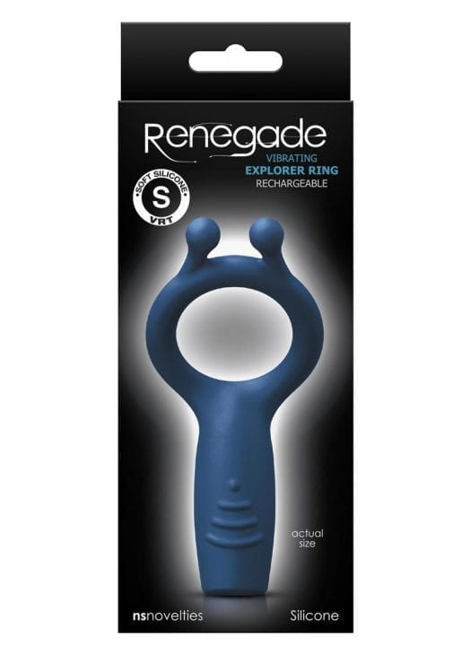 Renegade Explorer Ring Blue Cockring Silicone Rechargeable Vibrating