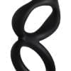 Silicone Dual Ring Clit Tickler Black Cock Ring Waterproof