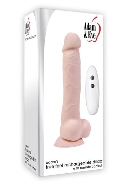 Adam and Eve Adam`s Tru Feel Recharge Dildo Vibrating Remote Control Waterproof