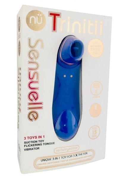 Sensuelle Trinitii Suction Tongue Vibrator Rechargeable Multi Speed Ultra Violet