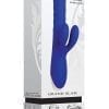 Grand Slam Silicone USB Rechargeable Vibrator With Clitoral Stimulator Waterproof Blue 10 Inches