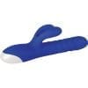 Grand Slam Silicone USB Rechargeable Vibrator With Clitoral Stimulator Waterproof Blue 10 Inches