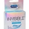 Durex Invisible Ultra Thin Lubricated Latex Condoms 3-Pack