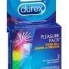 Durex Pleasure Pack  Lubricated Latex Condoms 3-Pack