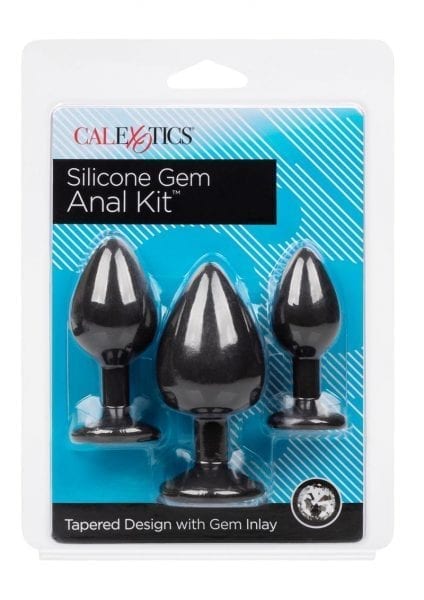 Silicone Gem Anal Kit Silicone Waterproof Black