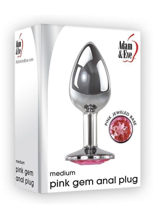 Adam and Eve Pink Gem Anal Plug Medium Non Vibrating