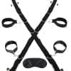 Lux Fetish Over The Door Cross With 4 Universal Soft Restraint Cuffs Adjustable