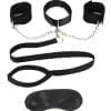 Lux Fetish Collar And Cuff and Leash Set With Removable Cuffs and Leash