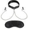 Lux Fetish Collar And Nipple Clamps With Adjustable Pressure Clamps