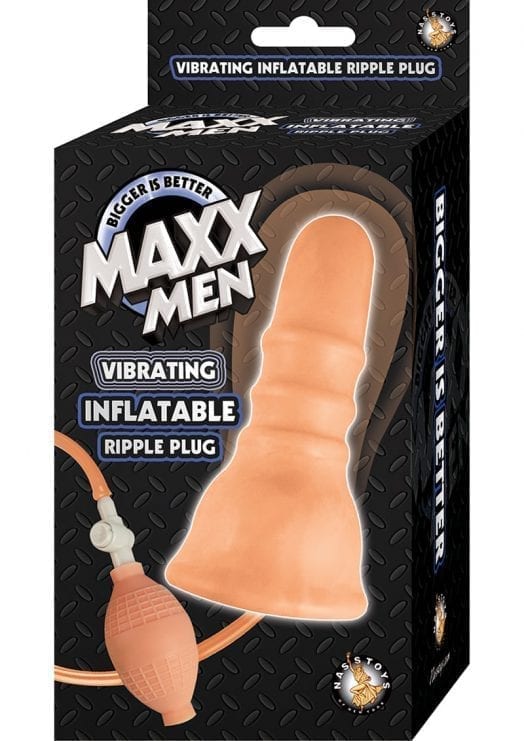 Maxx Men Vibrating Inflate Anal Plug Waterproof Flesh 5.75 Inch