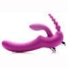 Strap U Real Rider Silicone Vibrating Strapless Strap On Triple G Dildo With 2 Bullets Waterproof Pink 9 Inches