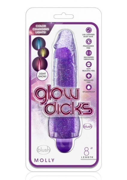 Glow Dicks Molly Glittervibe Purple Vibrator Multi Speed