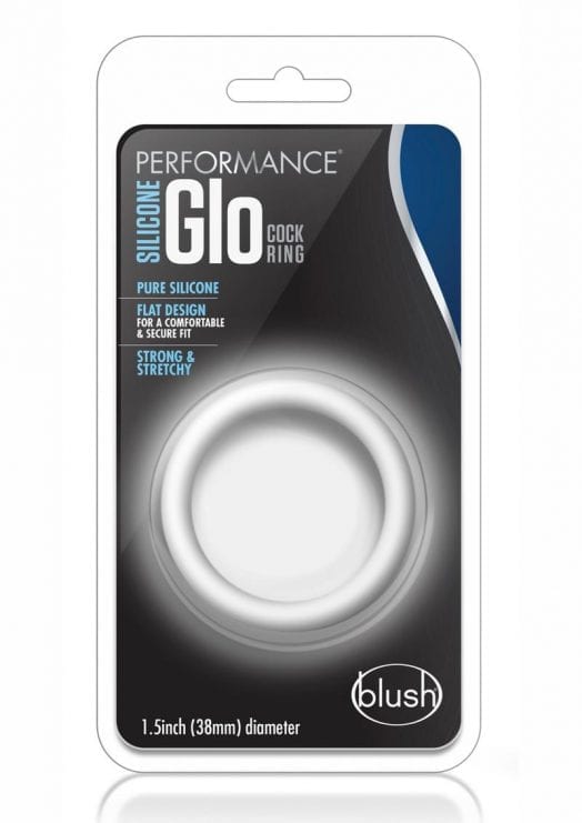 Performance Silicone Glo Cock Ring Glow In the Dark White 1.5 Inch Diameter