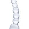 Curved Beaded Dildo Glass Clear 5 Inches