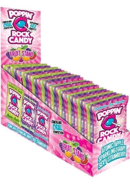 Poppin Rock Candy Fruit Stand Oral Sex Candy Assorted Flavors 36 Packs Per Counter Display