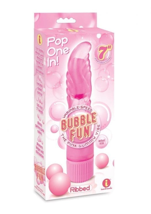 Bubble Fun The Pink Gummy Vibe Ribbed Pink 7 Inches