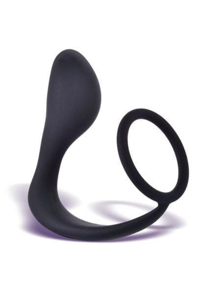 P Zone Ring Silicone Prostate Massager And Cock Ring Black