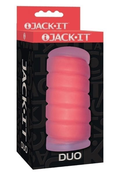 Jack It Duo Jelly Textured Masturbator Stroker Cherry