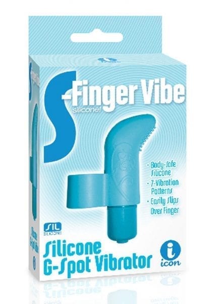 S-Finger Vibe Silicone G-Spot Vibrator Blue