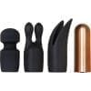 Glam Squad Silicone USB Rechargeable Bullet And 3 Sleeves Kit Waterproof Black And Copper