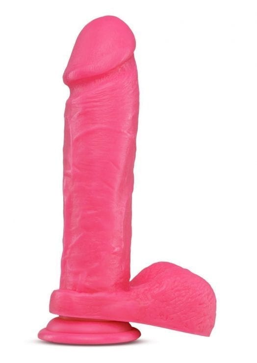 Big As Fuk Dildo With Balls Non Vibrating Harness Compatible 9 Inch Pink