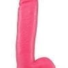 Big As Fuk Dildo With Balls Non Vibrating Harness Compatible 10 Inch Pink